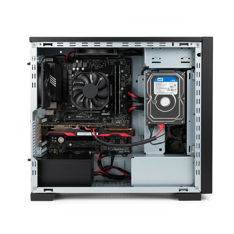 Disco duro instalado dentro de la caja de un PC de sobremesa