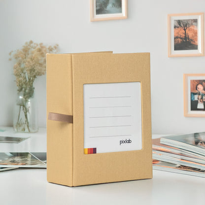 Álbum de fotos de tapa dura en color beige