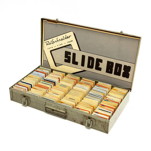 Caja antigua metalica de diapositivas Slide Box