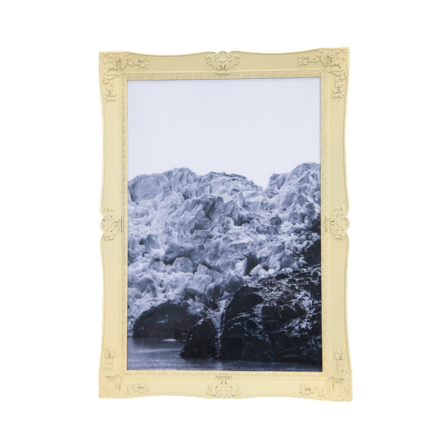 Fotografía de glaciar en marco de fotos ornamental beige