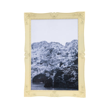 Fotografía de glaciar en marco de fotos ornamental beige