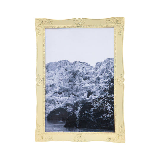 Fotografía de glaciar en marco de fotos ornamental beige