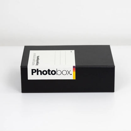 Caja de almacenamiento de fotos  negra Photobox lateral