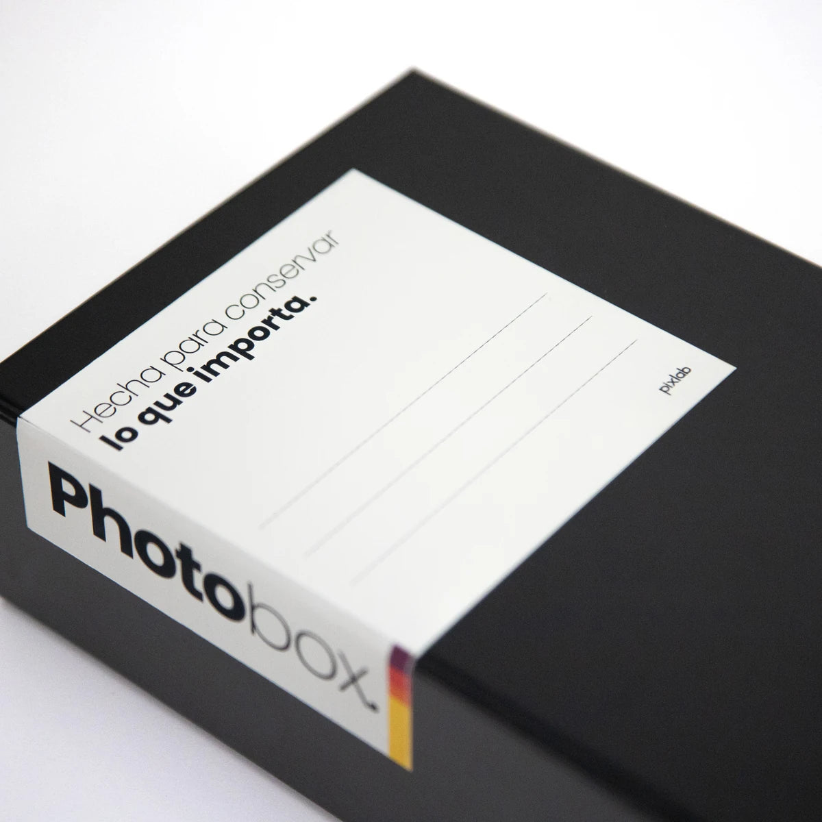 Caja de almacenamiento de fotos  negra Vista superior Pixlab