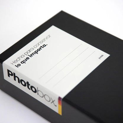 Caja de almacenamiento de fotos  negra Vista superior Pixlab
