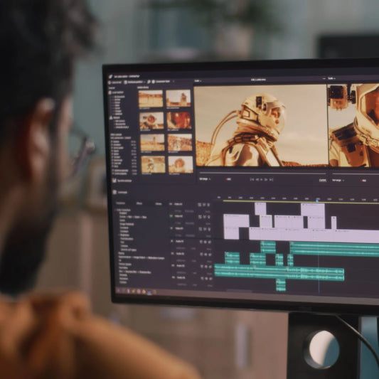 Persona editando un video en el computador