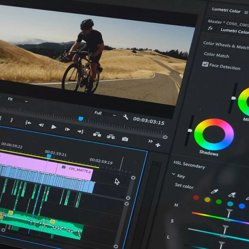 Persona editando un video en el computador